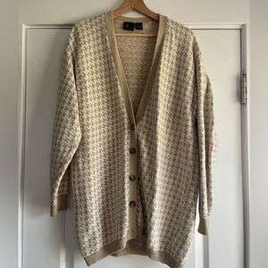Vintage Liz Sport Houndstooth Cardigan - L